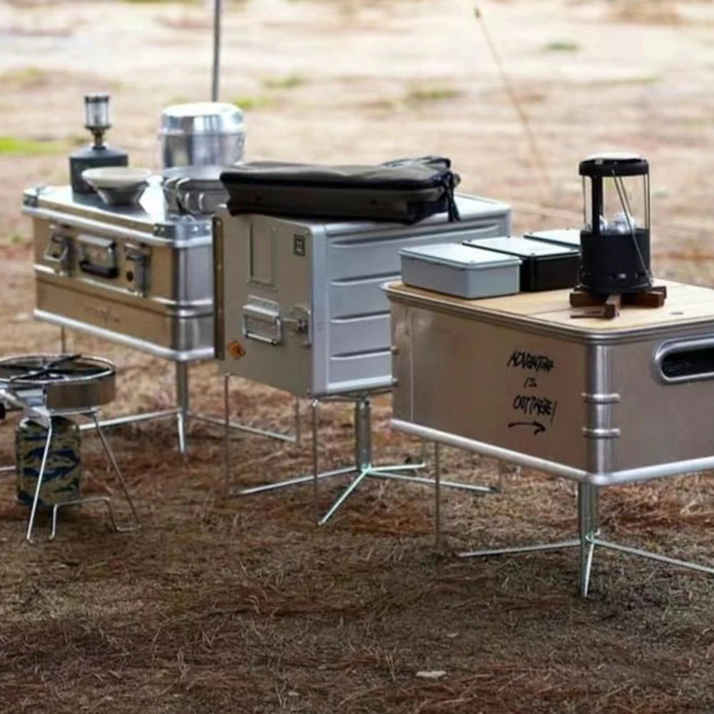 alubox camping Folding Aluminum Camping Storage Box Rack – Camperor Pty Ltd